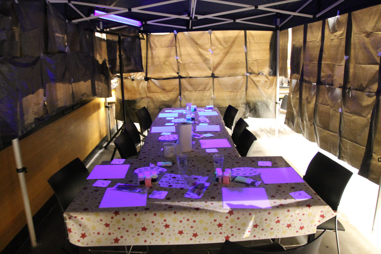 Glow-in-the-dark painting night
