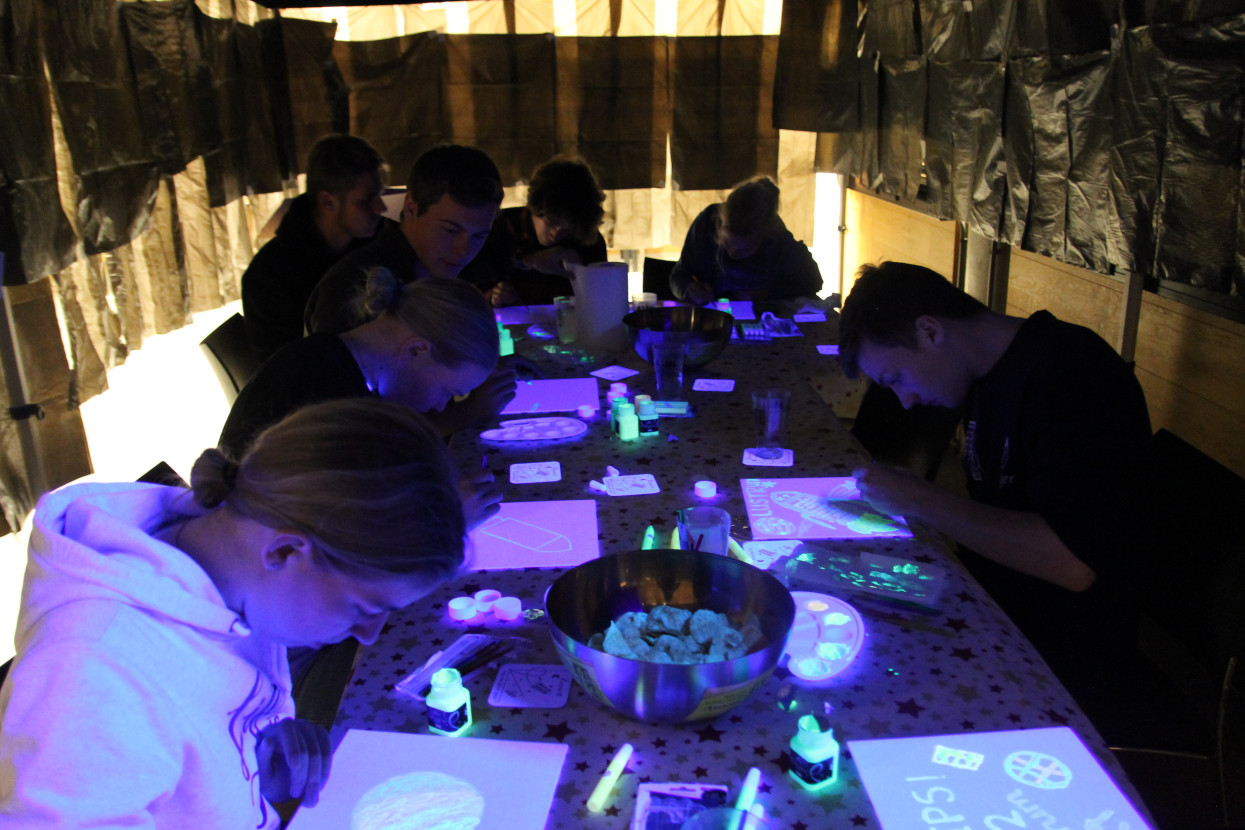 Glow-in-the-dark painting night