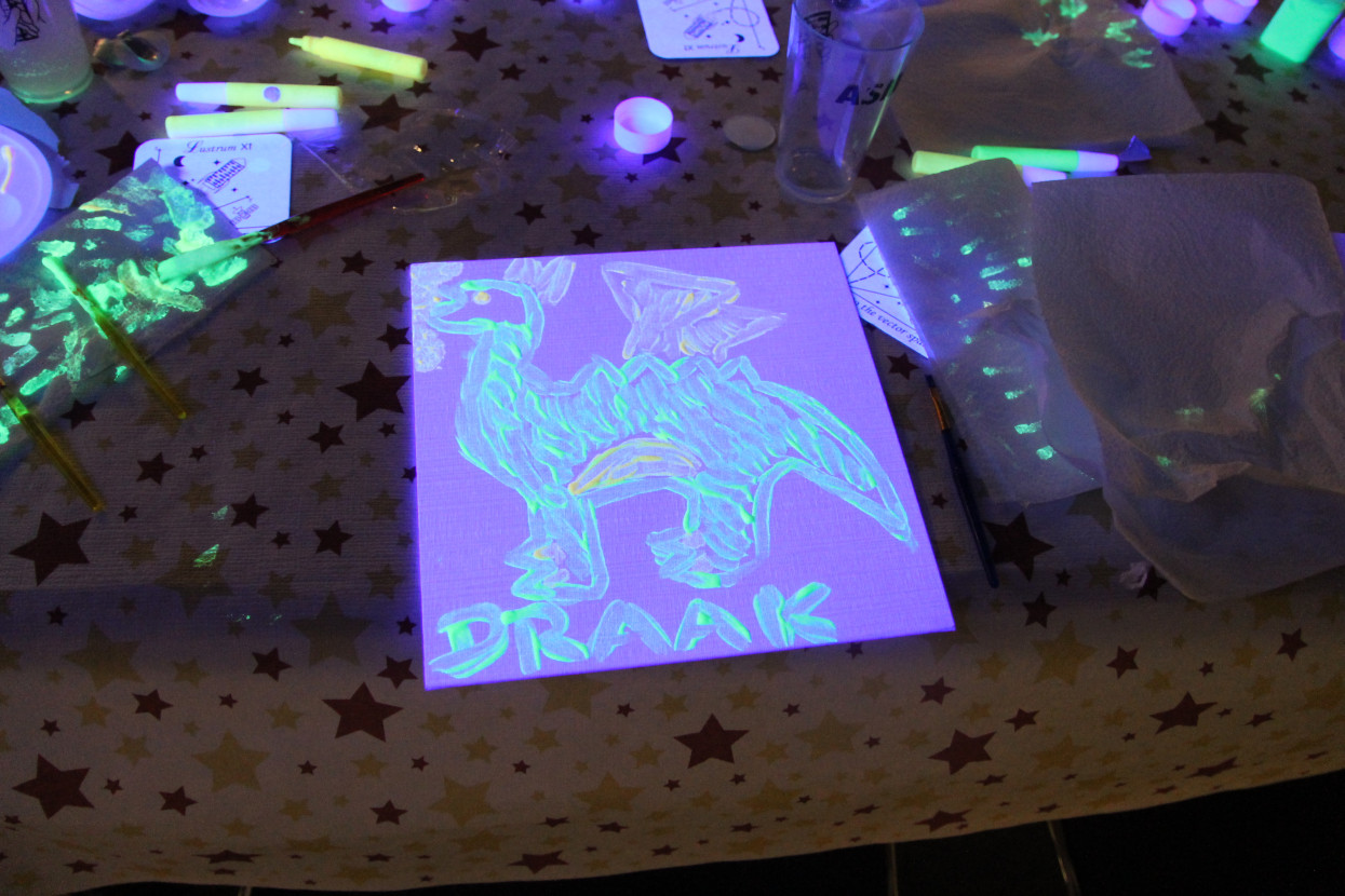 Glow-in-the-dark painting night